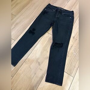 American Eagle Outfitters Women's Black Distressed Skinny Jeans